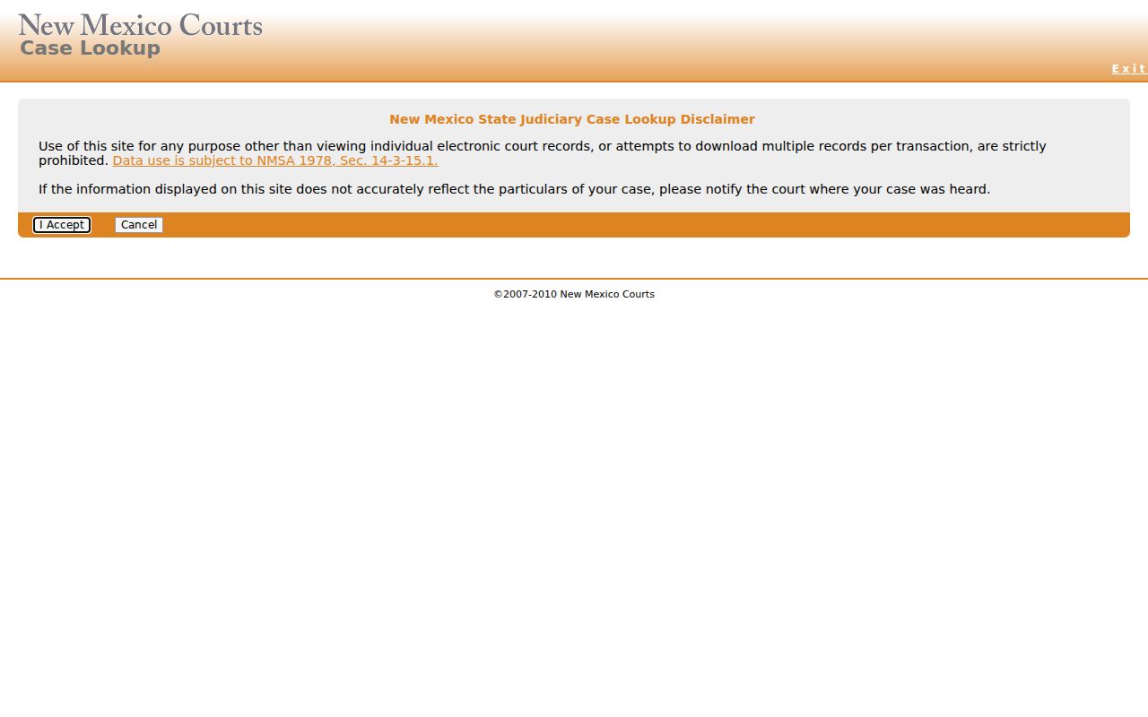 New Mexico Case Lookup for De Baca County criminal court cases