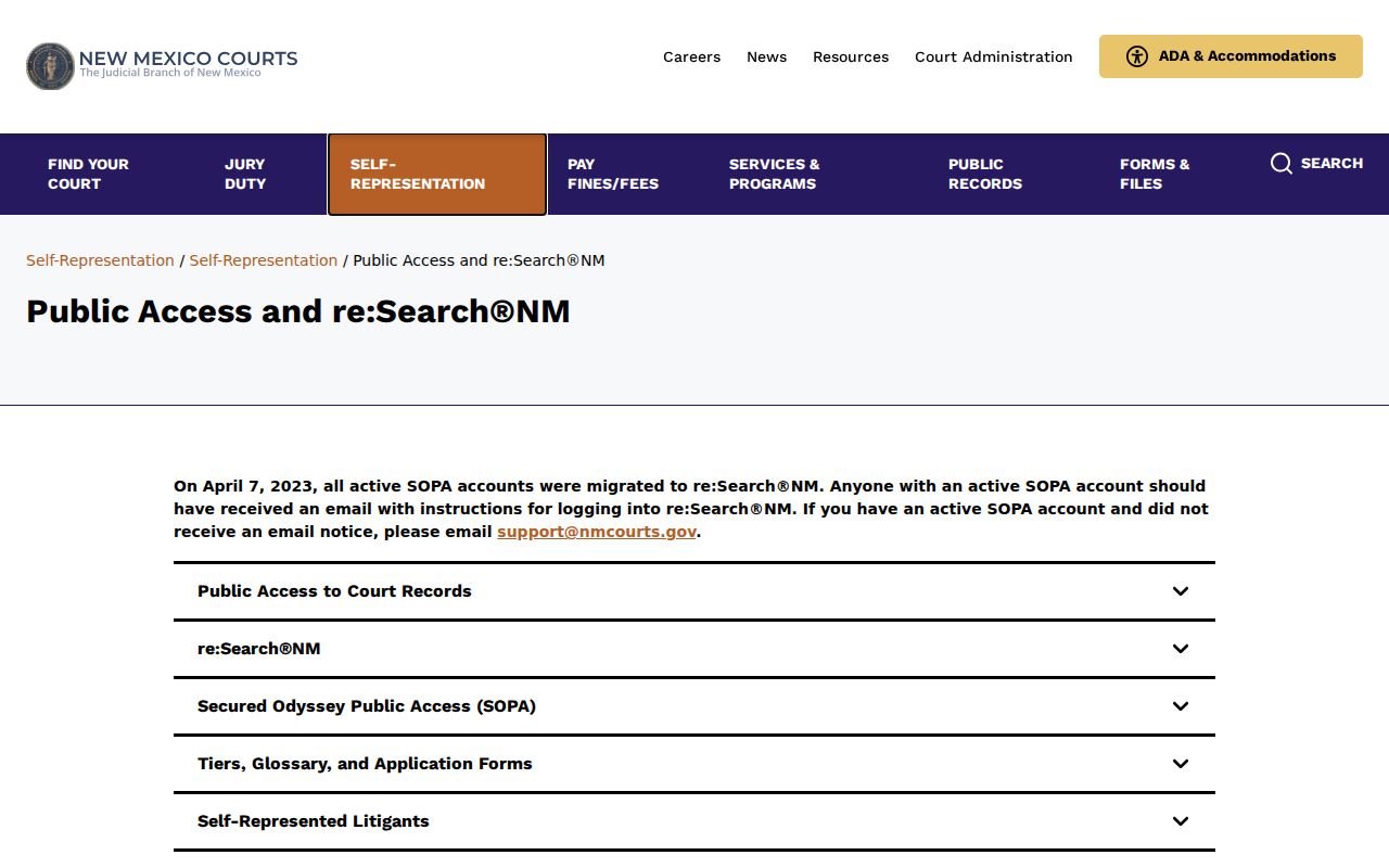 Public and registered access to De Baca County criminal case records