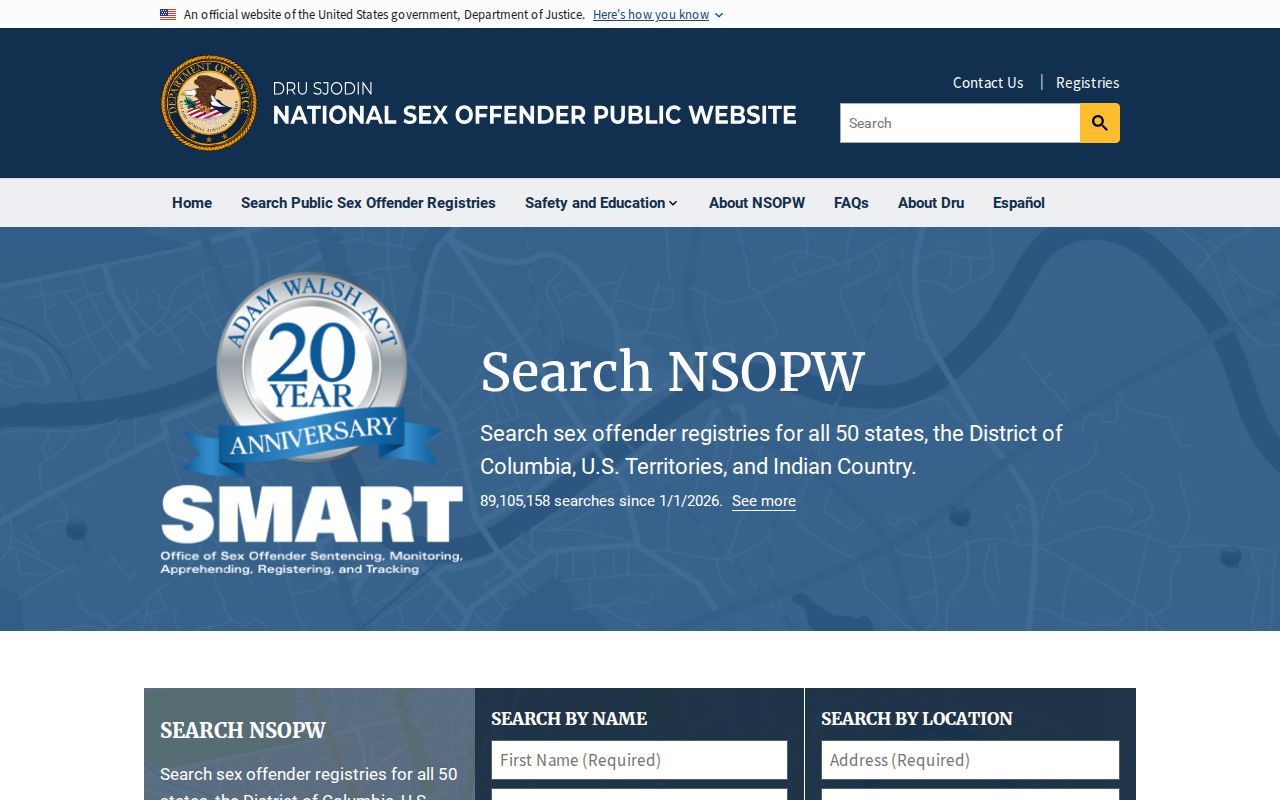 De Baca County sex offender check through the national NSOPW registry