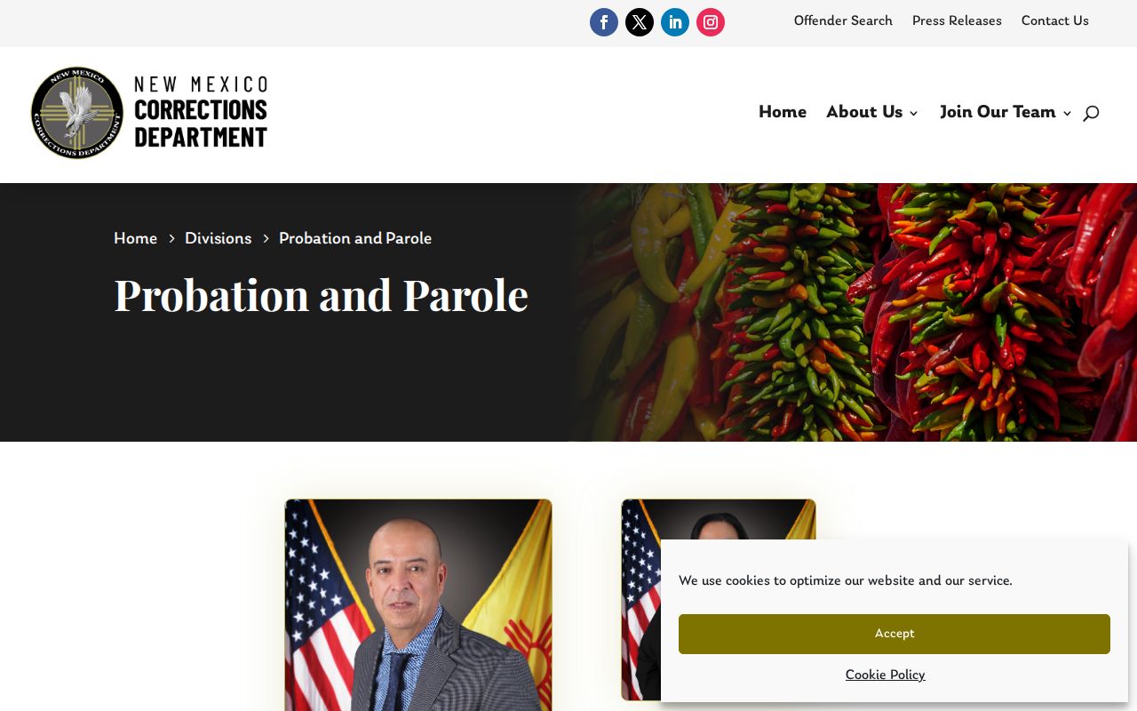 New Mexico Corrections Department probation and parole information